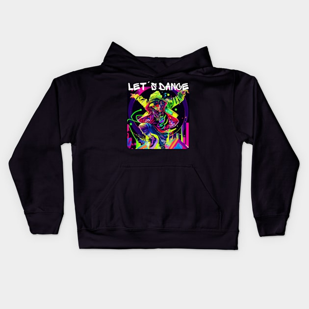 Woman In Graffiti Look Dancing In Disco 1 Kids Hoodie by PD-Store